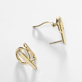 Серьги  со стразами XUPING комета, цвет белый в золоте