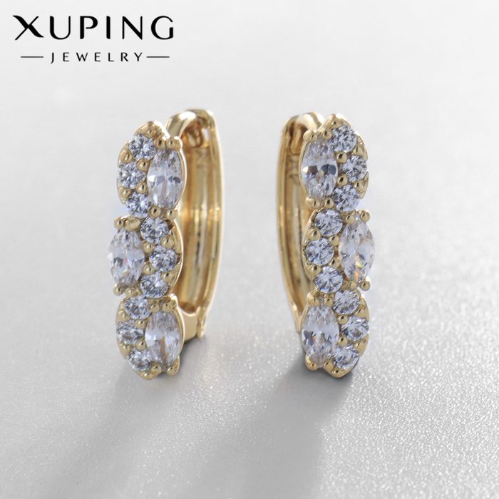 

Серьги-кольца XUPING блеск ночи, цвет белый в золоте, d=1.6 см