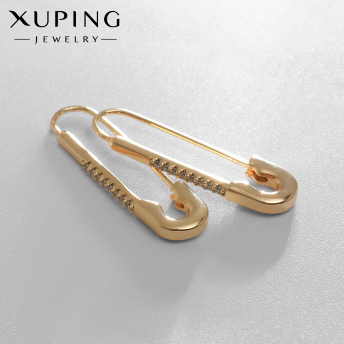 

Серьги со стразами XUPING булавка, дорожка, цвет белый в золоте