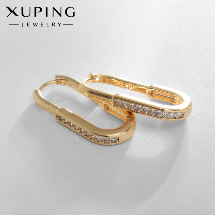 

Серьги со стразами XUPING признание, дорожка, цвет белый в золоте
