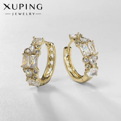 Серьги кольца XUPING императрица, яркие, белые, золоте