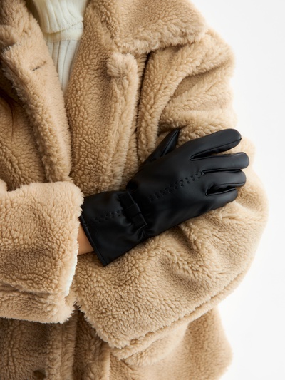 Перчатки женские, безразмерные, с утеплителем, чёрные