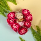 Мыльные лепестки "Сердце" (набор 7 роза) (трёхслойные) + игрушка, МИКС - Фото 3