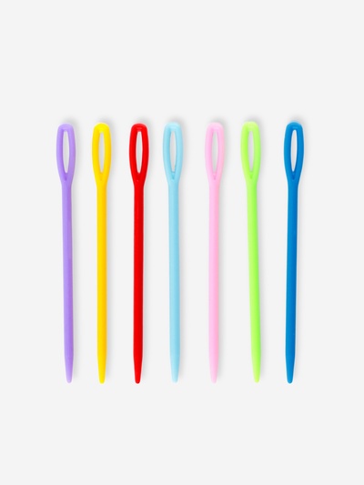 Иглы для сшивания, пластиковые, d=2 мм, 5.5 см, 25 шт., разноцветные