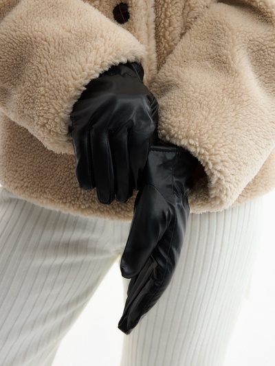 Перчатки женские, безразмерные, с утеплителем, цвет чёрный
