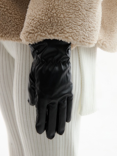 Перчатки женские, безразмерные, с утеплителем, цвет чёрный