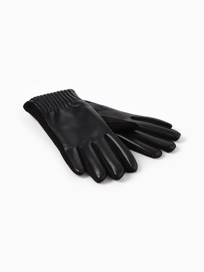 Перчатки женские, безразмерные, с утеплителем, цвет чёрный