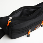 Поясная сумка на молнии, 3 наружных кармана, цвет чёрный - фото 12150328