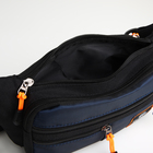 Поясная сумка на молнии, 3 наружных кармана, цвет синий/чёрный - фото 12150333