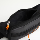 Поясная сумка на молнии, 3 наружных кармана, цвет серый/чёрный - фото 12150338
