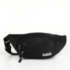 Поясная сумка на молнии, 3 наружных кармана, цвет чёрный - фото 12150345