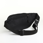 Поясная сумка на молнии, 3 наружных кармана, цвет чёрный - фото 12150346