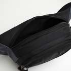 Поясная сумка на молнии, 3 наружных кармана, цвет серый/чёрный - фото 12150358