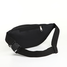 Поясная сумка на молнии, 3 наружных кармана, цвет чёрный - фото 12150366