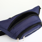 Поясная сумка на молнии, 3 наружных кармана, цвет синий - фото 12150373