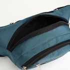 Поясная сумка на молнии, 3 наружных кармана, цвет зелёный - фото 12150383