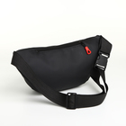 Поясная сумка на молнии, 3 наружных кармана, цвет чёрный - фото 12150386