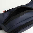 Поясная сумка на молнии, 3 наружных кармана, цвет синий - фото 12150393