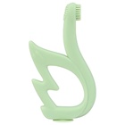 Прорезыватель силиконовый для зубов с щеточкой Крошка Я «Лебедь», на присоске, зелёный - Фото 6