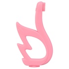 Прорезыватель - щеточка силиконовый Крошка Я «Лебедь», на присоске, розовый - Фото 6