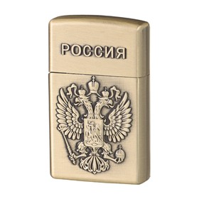 Зажигалка газовая для курения «Герб», металлическая, пьезо, регулировка пламени, 3.8×1.1×6.1 см