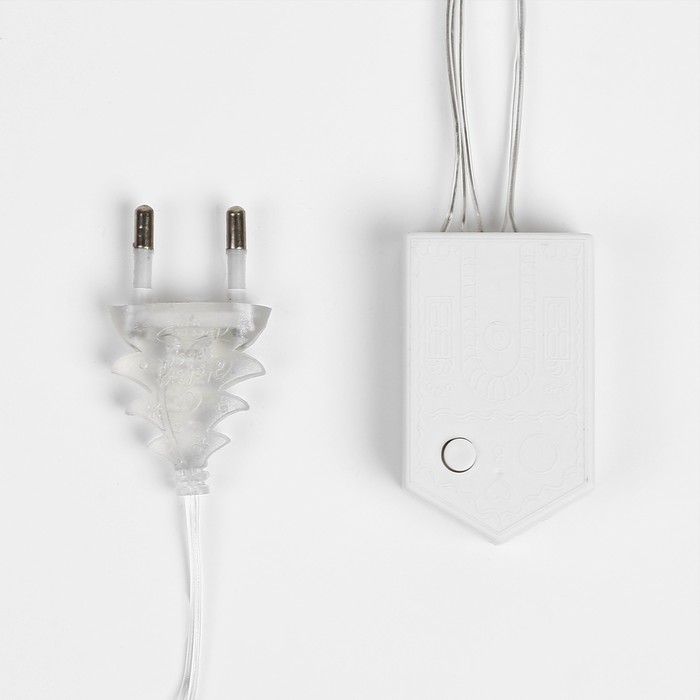 Гирлянда «Бахрома» 2 × 1.5 м с насадками «Сердце», IP20, прозрачная нить, 124 LED, свечение тёплое белое, 220 В - фото 1908248264