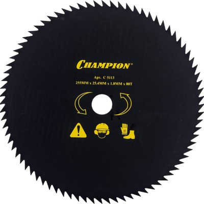 Нож для триммера CHAMPION C5113, с остроугольными зубцами, 80 зубьев, 255×25.4 мм