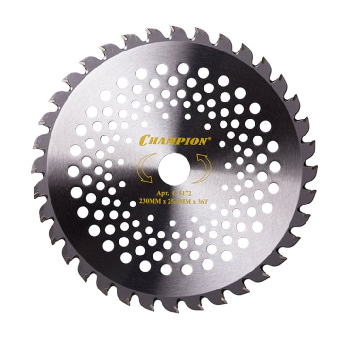 Нож для триммера CHAMPION Speed C5172, с зубцами из твердого сплава, 36 зубьев, 230×25.4 мм - Фото 1