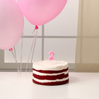 Свеча для торта, цифра 2 + воздушные шары, 5 шт., розовый - Фото 2