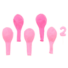 Свеча для торта, цифра 2 + воздушные шары, 5 шт., розовый - Фото 3