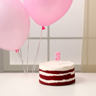 Свеча для торта, цифра 3 + воздушные шары, 5 шт., розовый - Фото 2