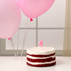 Свеча для торта, цифра 4 + воздушные шары, 5 шт., розовый - Фото 2