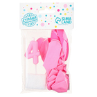 Свеча для торта, цифра 4 + воздушные шары, 5 шт., розовый - Фото 4