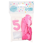 Свеча для торта, цифра 5 + воздушные шары, 5 шт., розовый - Фото 4
