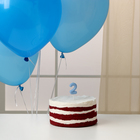 Свеча для торта, цифра 2 + воздушные шары, 5 шт., голубой - Фото 2