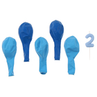 Свеча для торта, цифра 2 + воздушные шары, 5 шт., голубой - Фото 3