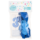 Свеча для торта, цифра 3 + воздушные шары, 5 шт., голубой - Фото 4