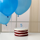 Свеча для торта, цифра 5 + воздушные шары, 5 шт., голубой - Фото 2