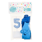 Свеча для торта, цифра 5 + воздушные шары, 5 шт., голубой - Фото 4