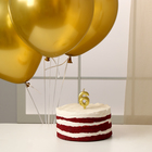 Набор свеча в торт + 5 шаров, цифра 6, золото - Фото 2