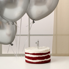 Набор свеча в торт + 5 шаров, цифра 1, серебро - Фото 2