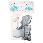 Свеча для торта, цифра 1 + воздушные шары, 5 шт., серебро - Фото 4