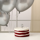 Свеча для торта, цифра 8 + воздушные шары, 5 шт., серебро - Фото 2