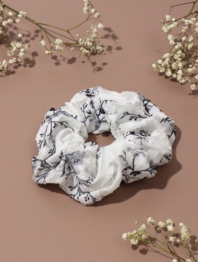 Резинка для волос QF «Орбита», весенний стиль, 13 см, чёрно-белая  (артикул 10526846)  большой выбор товаров оптом и в розницу по низким ценам с доставкой