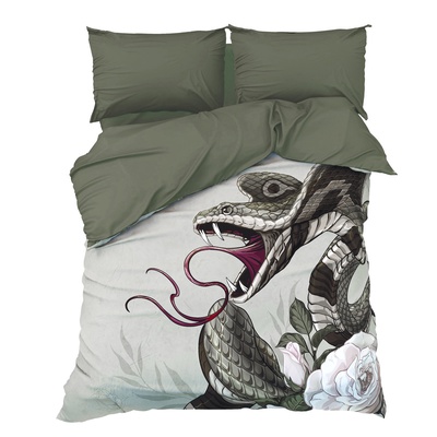 Постельное бельё 2-спальное «Этель» Snake and roses, бязь