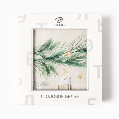 Набор новогодний «Этель» Spruce mood: скатерть 150×220 см ±3 см с ВГМО, салфетки 40×40 см-12 шт., 100% хлопок