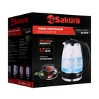 Чайник электрический Sakura SA-2717BK, стекло, 1.7 л, 2200 Вт, чёрный - фото 51623921 Чайник электрический Sakura SA-2717BK, стекло, 1.7 л, 2200 Вт, чёрный - фото 51623921