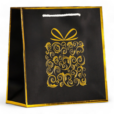 Пакет подарочный крафт «Подарок», фольгированный 22.5×23×10 см