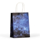 Пакет крафт "Звёздное небо",120 г/м2, 15 х 8 х 21 см - Фото 1