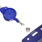 Бейдж - карман вертикальный кожзам, внешний размер 110×68 мм, внутренний размер 85×54 мм, лента 80×1.2 см, синий  (артикул 10511367)  большой выбор товаров оптом и в розницу по низким ценам с доставкой